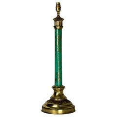 Italian Gilt Metal and Églomisé Lamp