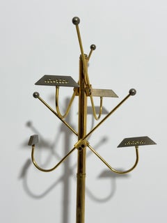 Italian gilt metal and marble Coat Rack, 1950s