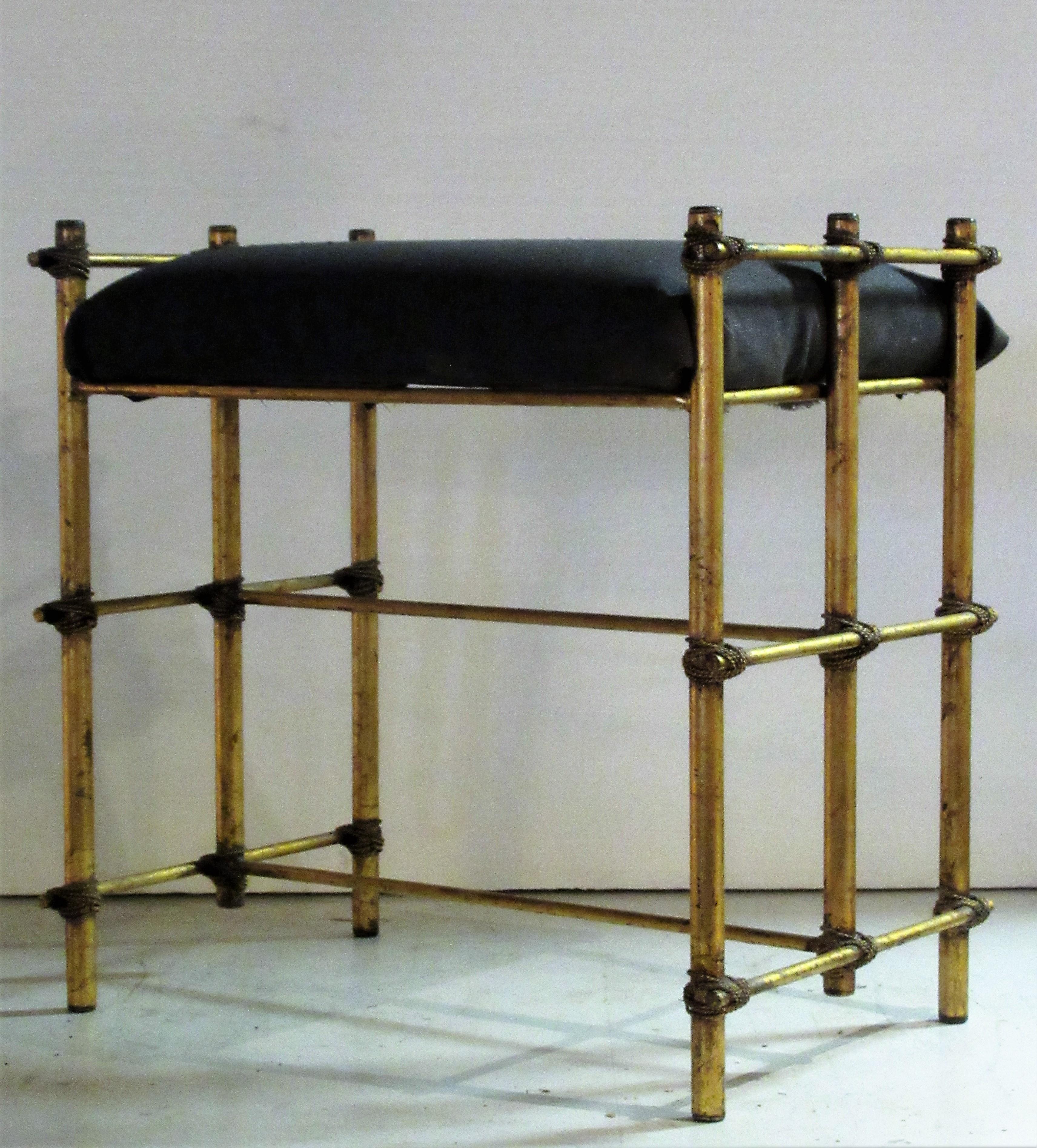 Italian Gilt Metal Bench Seat 3