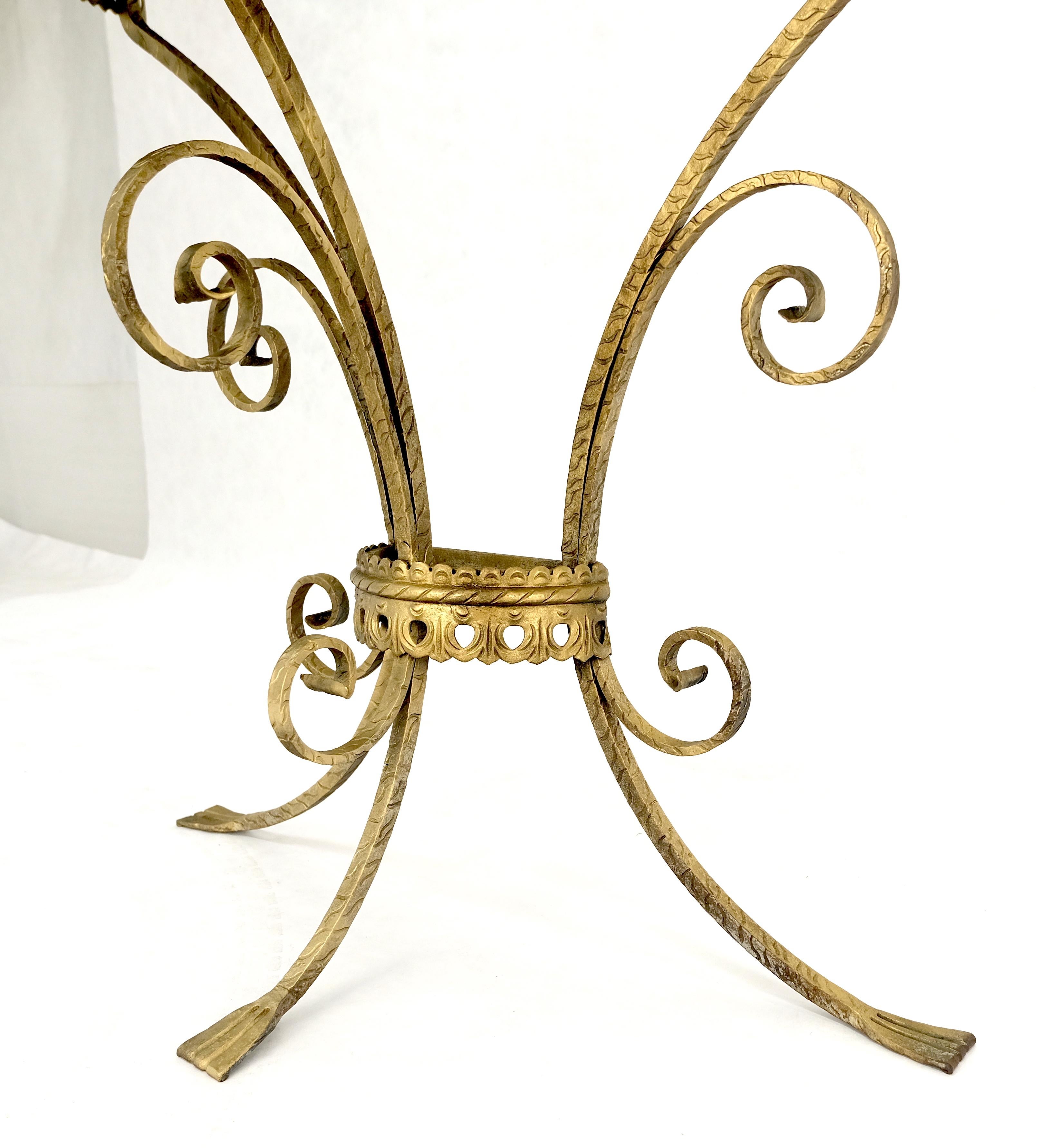 Table console italienne en métal doré et marbre noir Petit Demilune MINT en vente 6