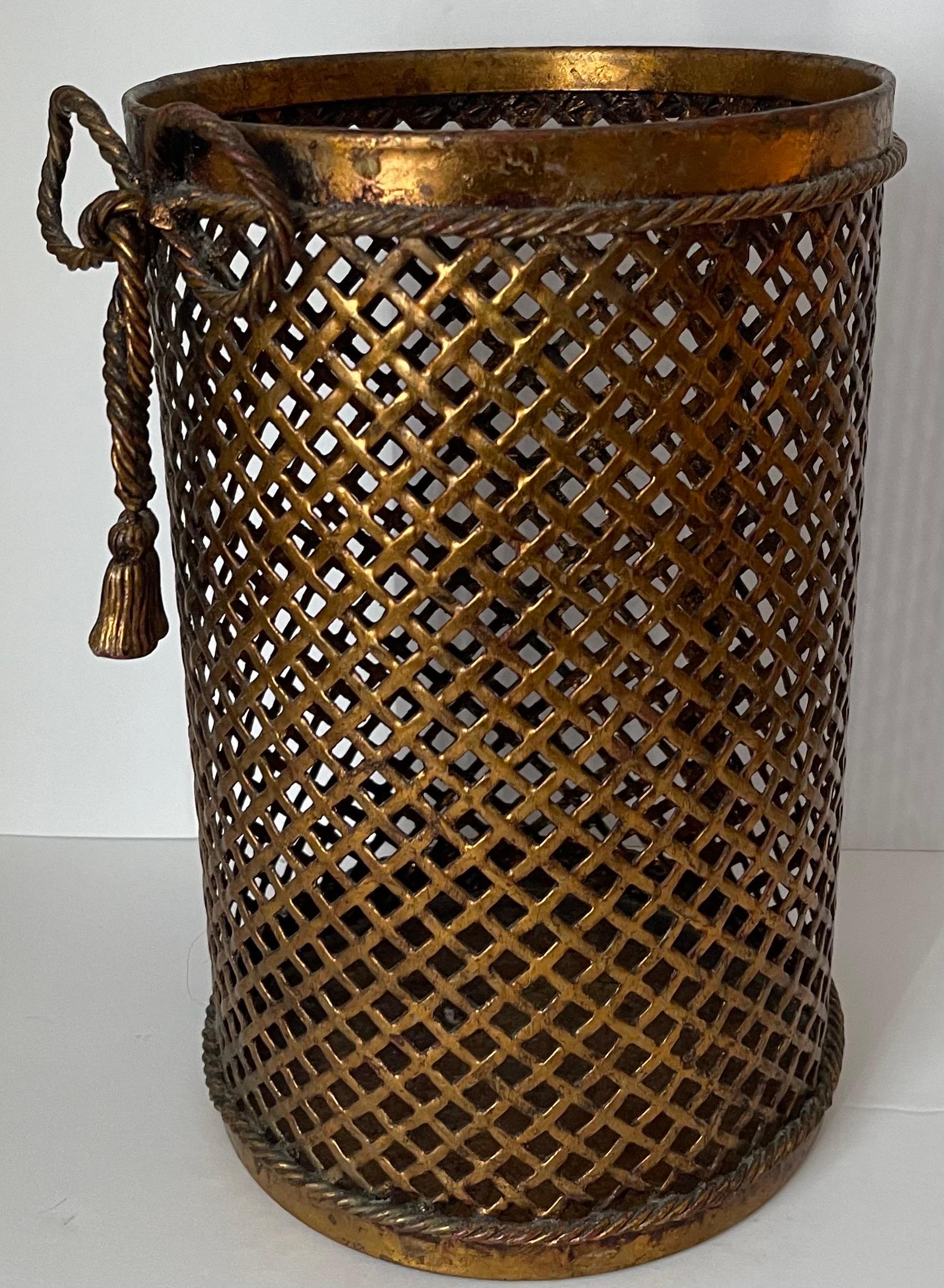 gold waste paper basket