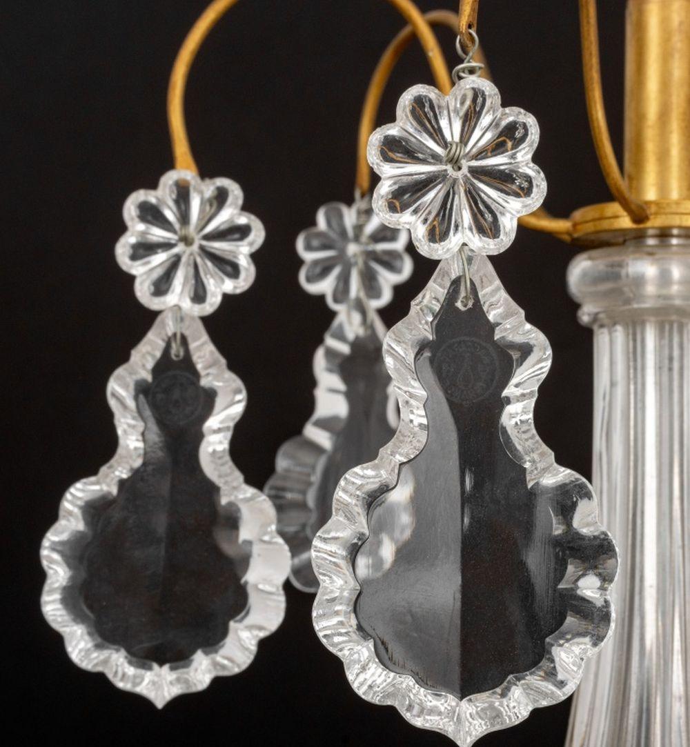 Lustre italien à six lumières en métal doré et verre taillé Bon état - En vente à Astoria, NY