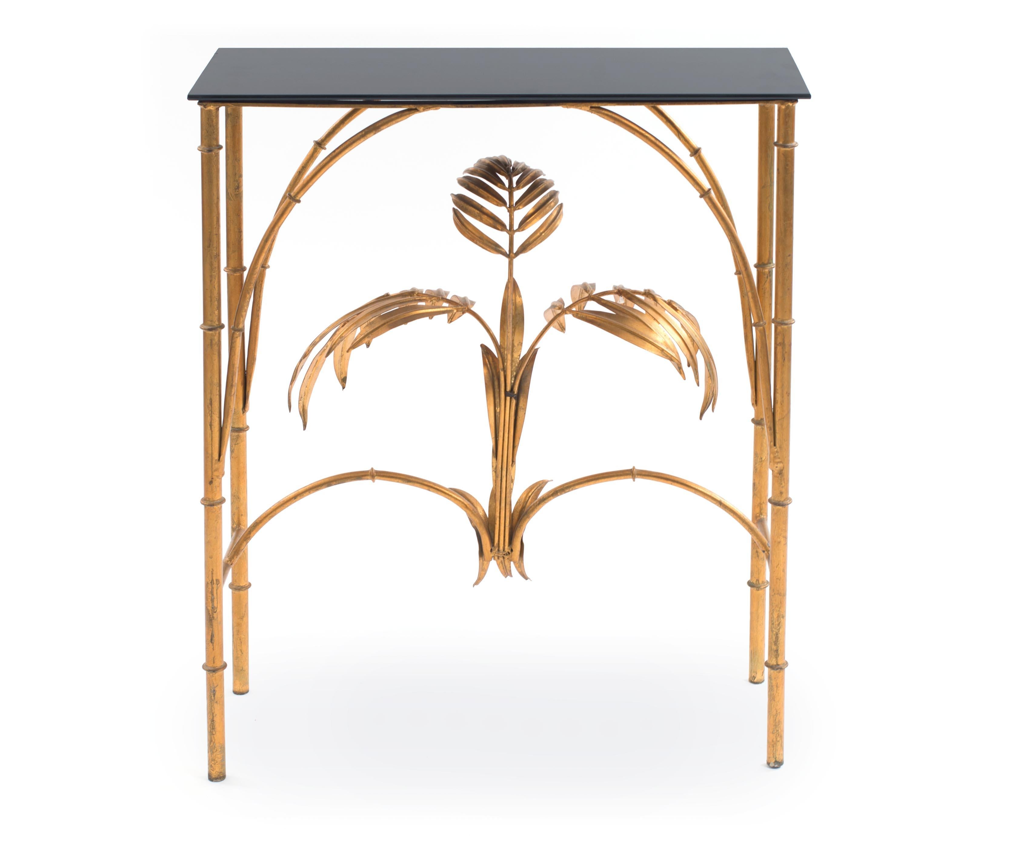 Italian Gilt Metal Faux Bamboo Console In Good Condition In New York, NY