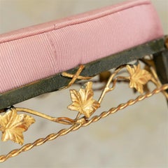 Italian Gilt Metal Floral Bench