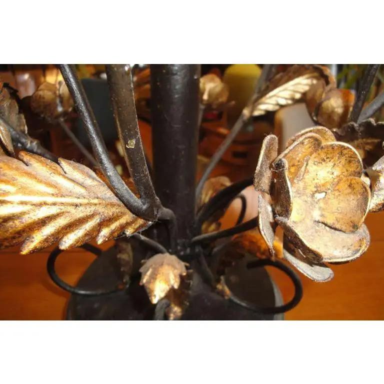 vintage metal flower lamp