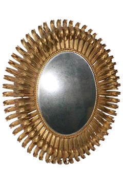 Italian Gilt Metal Frame Wall Mirror