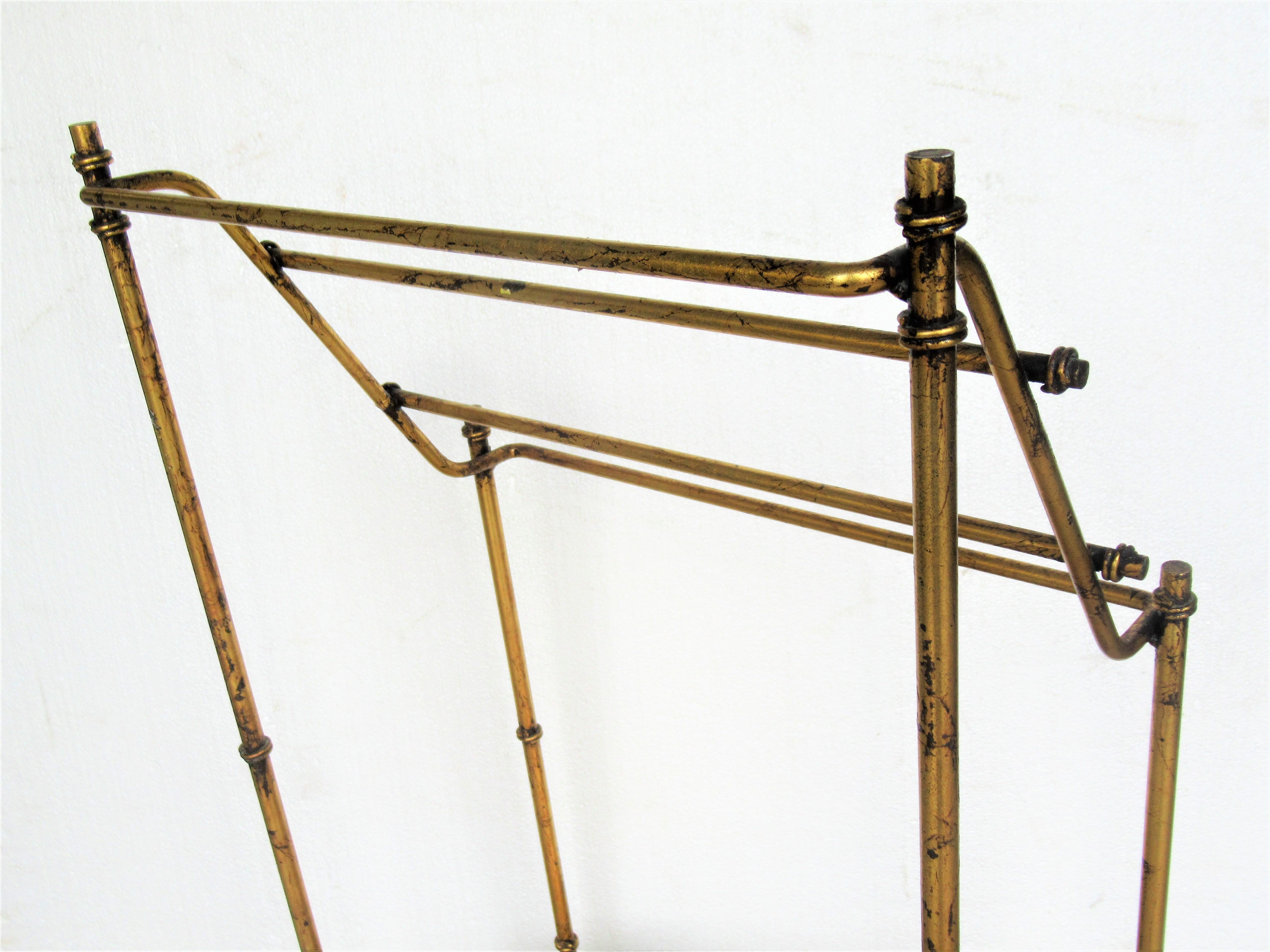 Italian Gilt Metal Free Standing Towel Rack 2