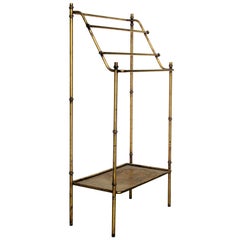 Vintage Italian Gilt Metal Free Standing Towel Rack