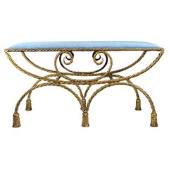 Used Italian Gilt Metal Hollywood Regency Bench