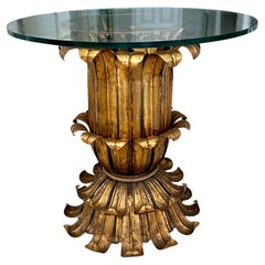 Italian Gilt Metal Hollywood Regency Side Table Table