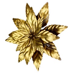 Italian Gold Metal Leaf Flush Wall/Ceiling Light