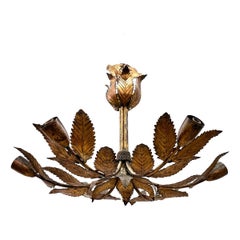 Italian Gilt Metal Light Fixture