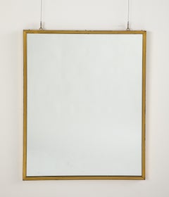 Italian Gilt Metal Ribbed Mirror, circa 1970