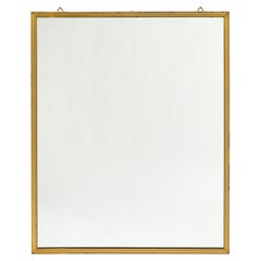 Italian Gilt Metal Ribbed Mirror, circa 1970