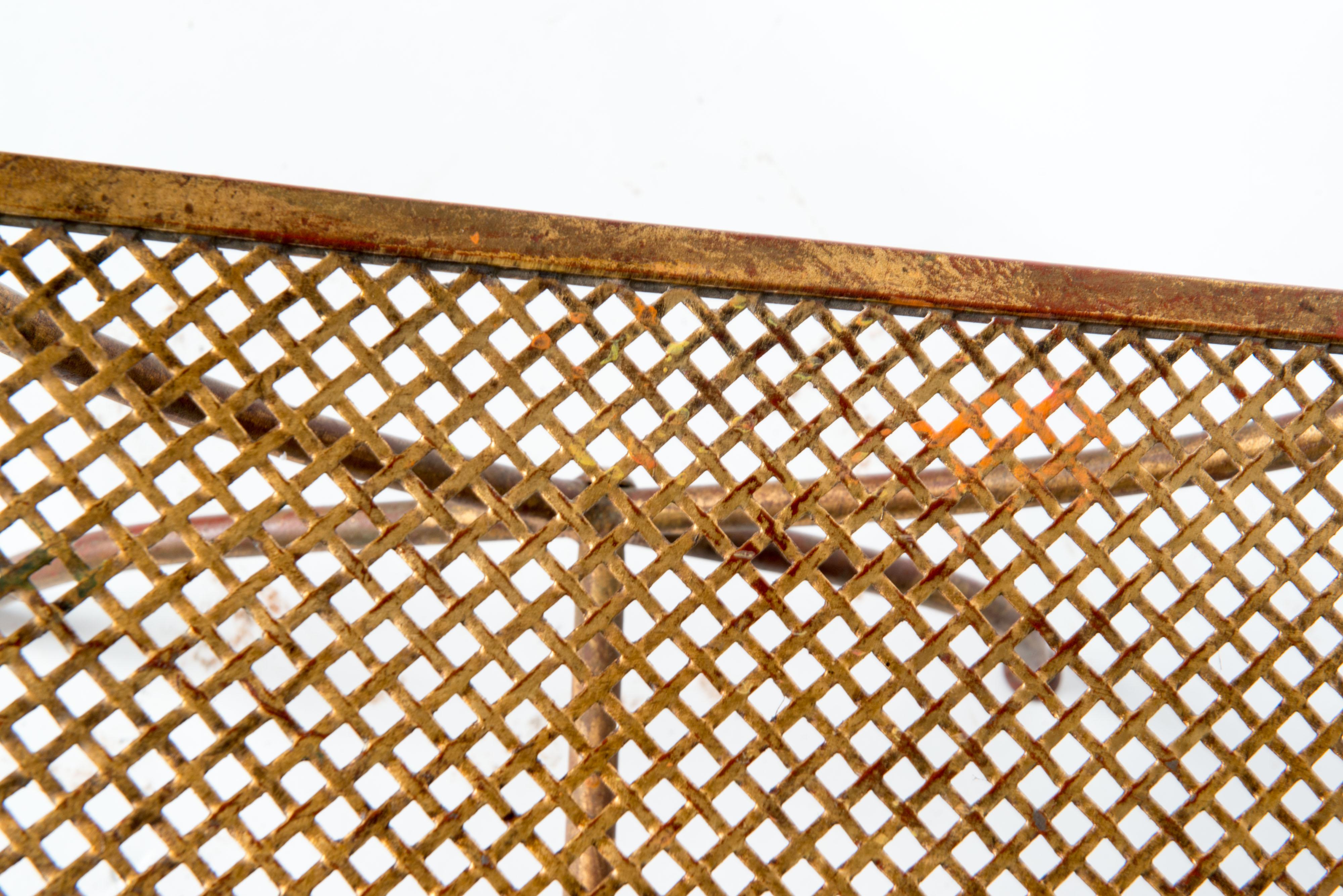 Italienische vergoldete Metallbank mit Seilen und Quasten (Mitte des 20. Jahrhunderts) im Angebot