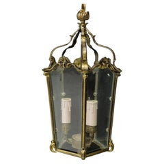 Italian Gilt Metal Three-Light Ceiling Lantern, 20th Century