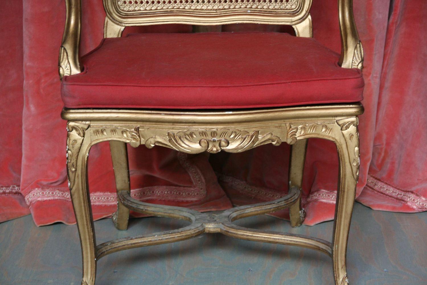 Italian Gilt Rococo Style Armchair For Sale 2