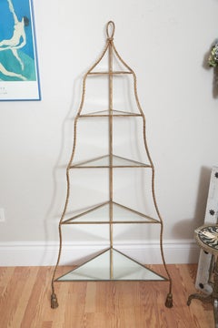 Italian Gilt Rope and Tassel Corner Etagere