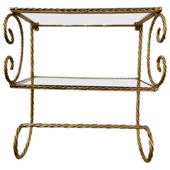 Italian Gilt Rope Two-Tier Wall Shelf Towel Bar