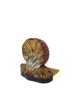 Italian Scallop Seashell Bookend, circa 20th Century