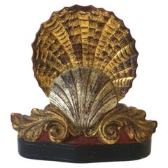 Italian Gold Gilt Scallop Seashell Bookend, circa 20th Century