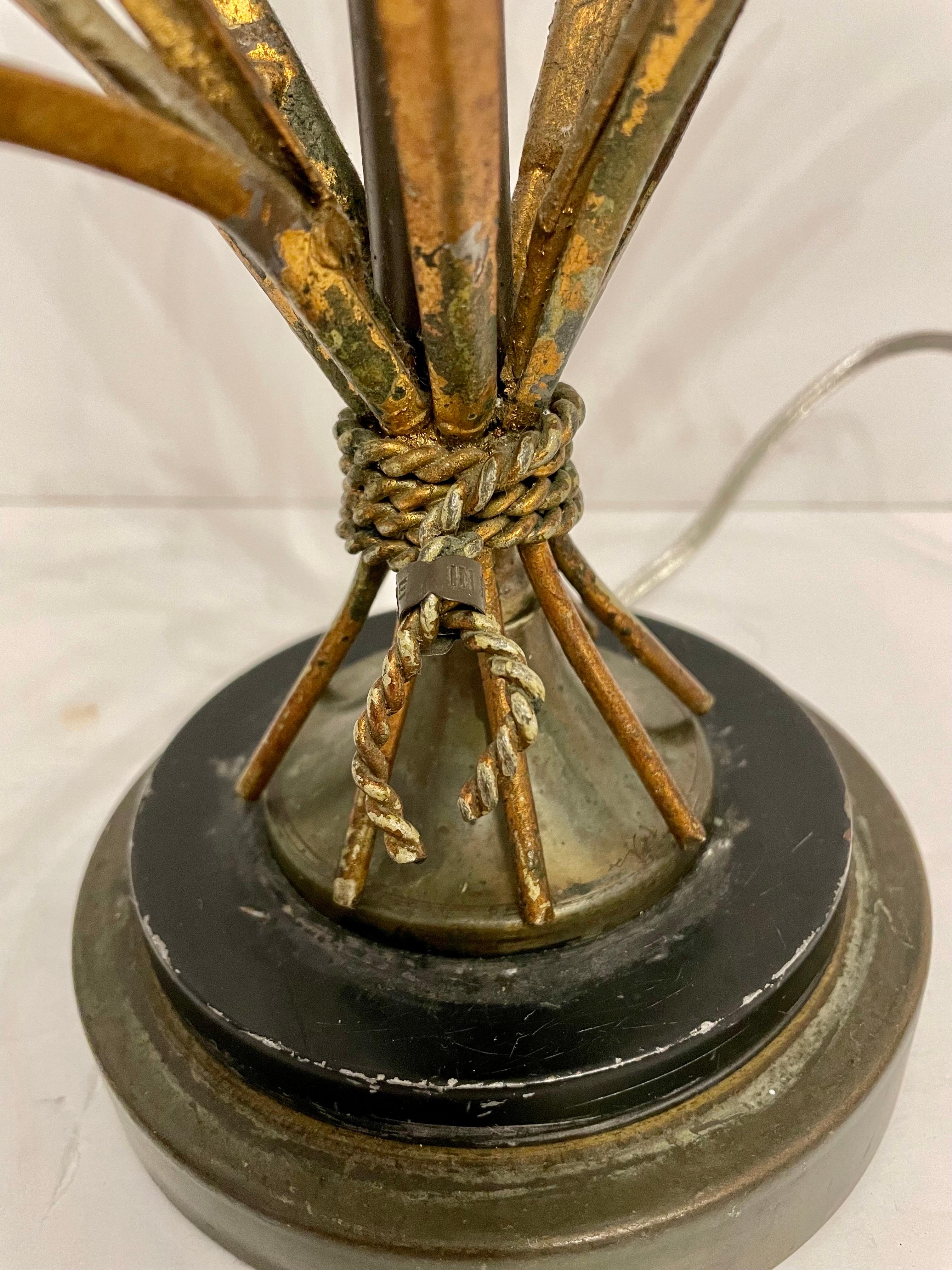 Italian Gilt Sheaf of Wheat Lamp For Sale 4