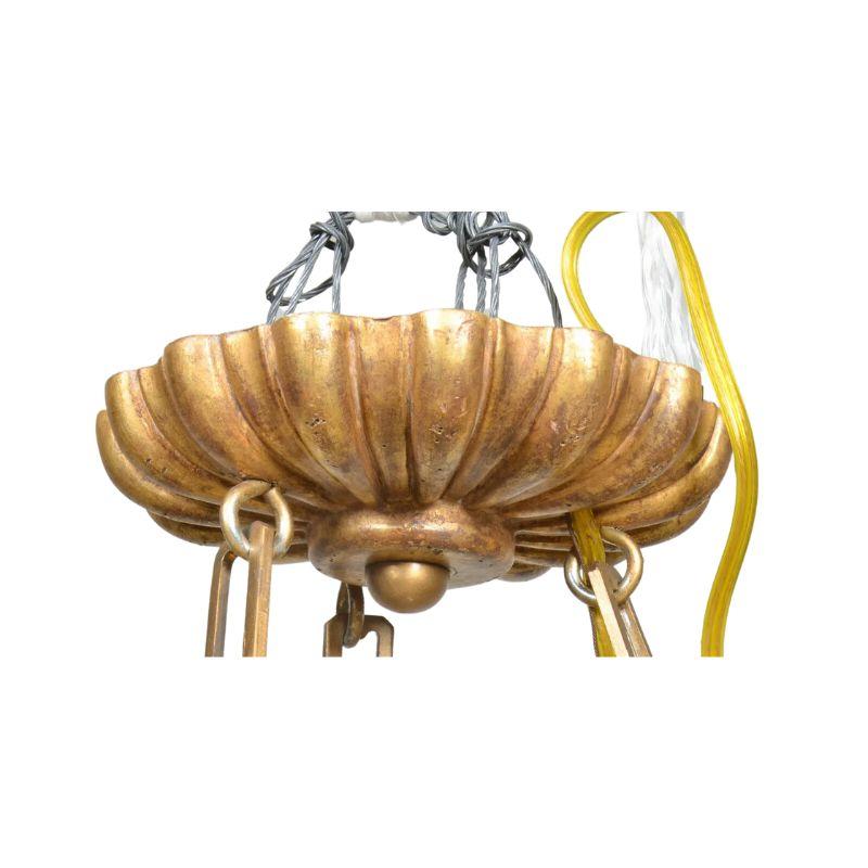 Italian Gilt Six Arm Paul Ferrante Chandelier In Good Condition For Sale In Locust Valley, NY