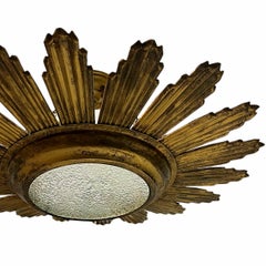 Italienische vergoldete Sonnenschliff-Leuchte