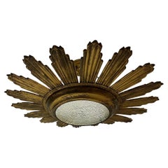 Italienische vergoldete Sonnenschliff-Leuchte
