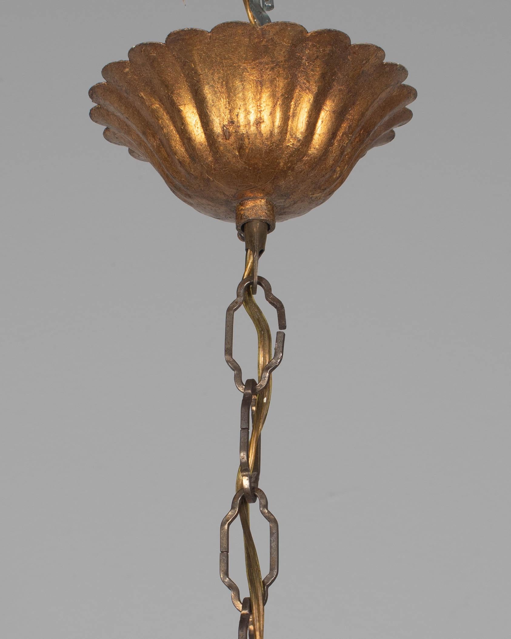 Italian Gilt Tôle Chandelier in vendita 2