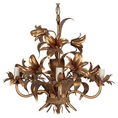Lampadario italiano dorato Tôle