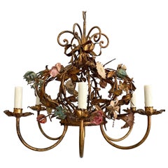 Italian Gilt Tole Crown Chandelier