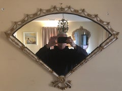 Italian Gilt-Tole Hollywood Regency Fan Shape Mirror