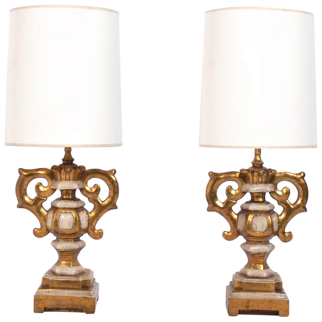 Italian Gilt Urn Lamps