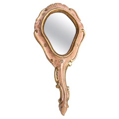 Italian Gilt Venetian Hand Mirror - Florentine Vanity Mirror - Italy 1940s