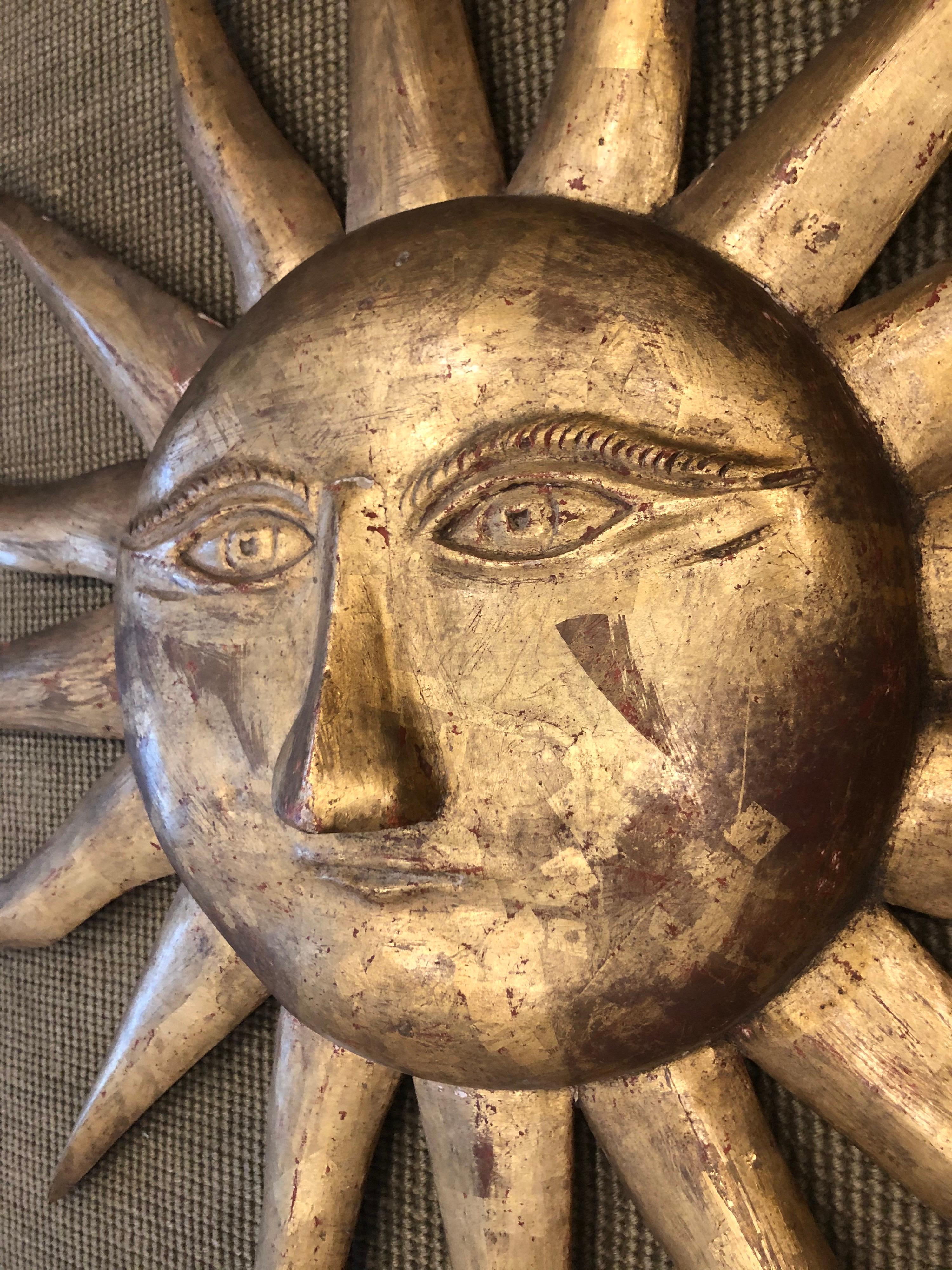 Italian Gilt Wall Sunburst with Face 3