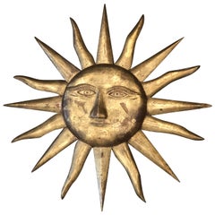 Italian Gilt Wall Sunburst with Face