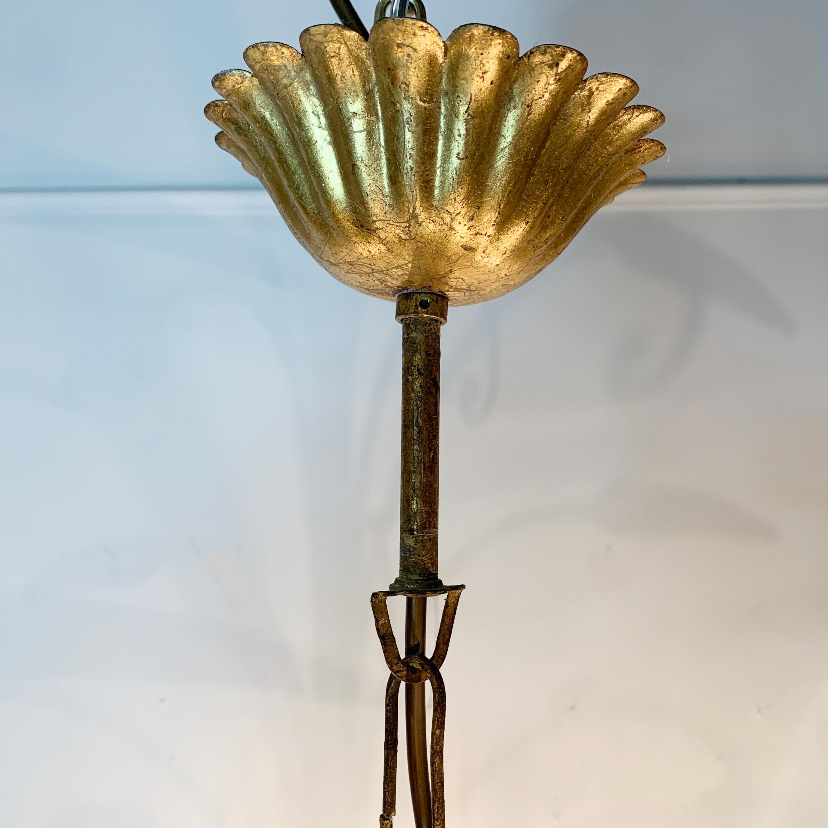 Italian Gold Wheat Sheaf Chandelier, 1960s For Sale 2