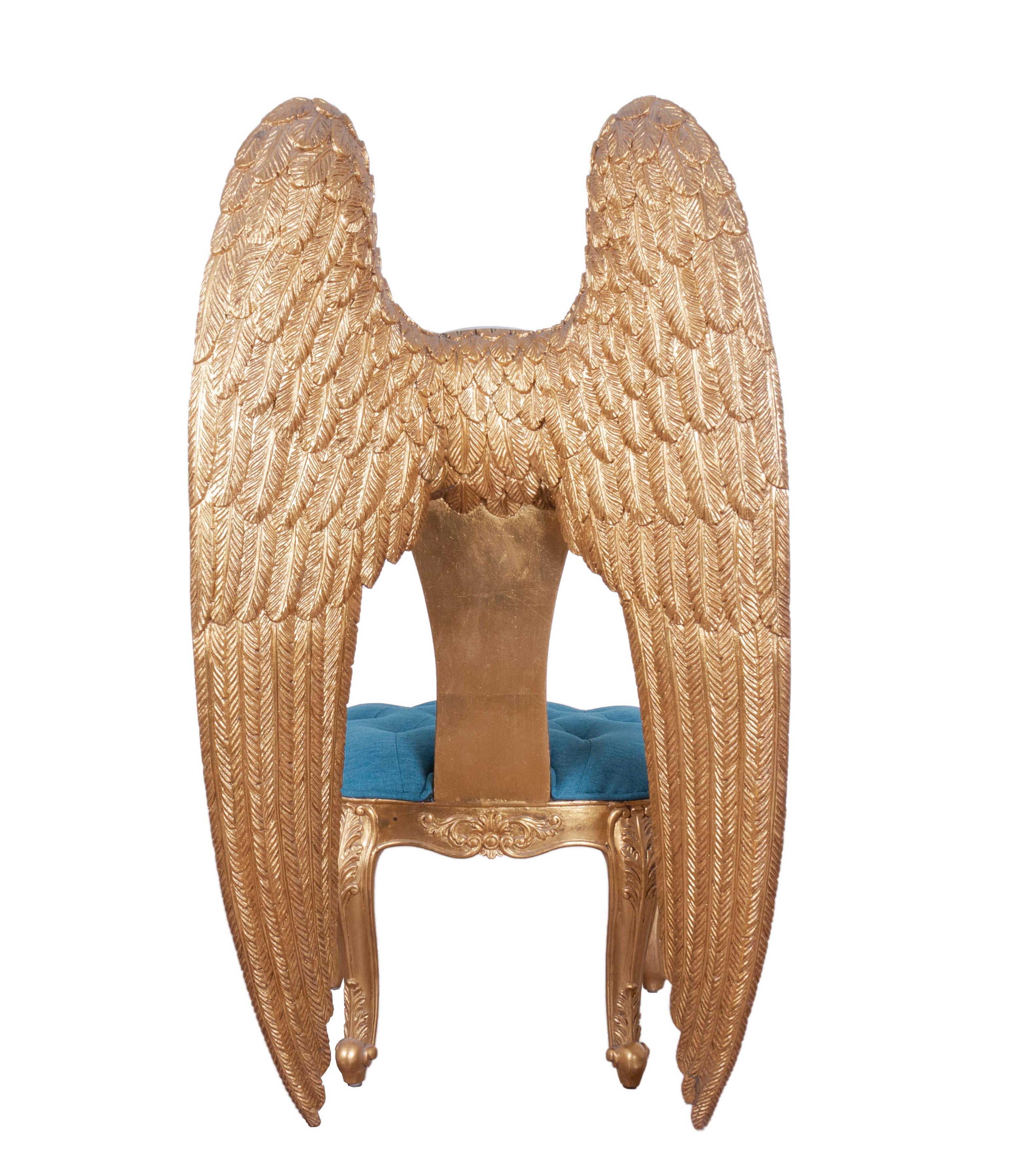 - I love it when chairs sprout wings!
- Gorgeous antique Italian gilt winged chairs
- The Angels heard our requests and the chair sprouted wings
- Great interiors piece, we date this to circa 1890
- Offered in great shape ready for home use.
   