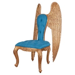 Italian Gilt Winged Arm Chair, Angel Seat, Circa 1890