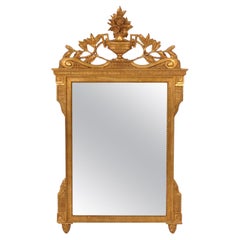 Miroir biseauté en bois doré italien