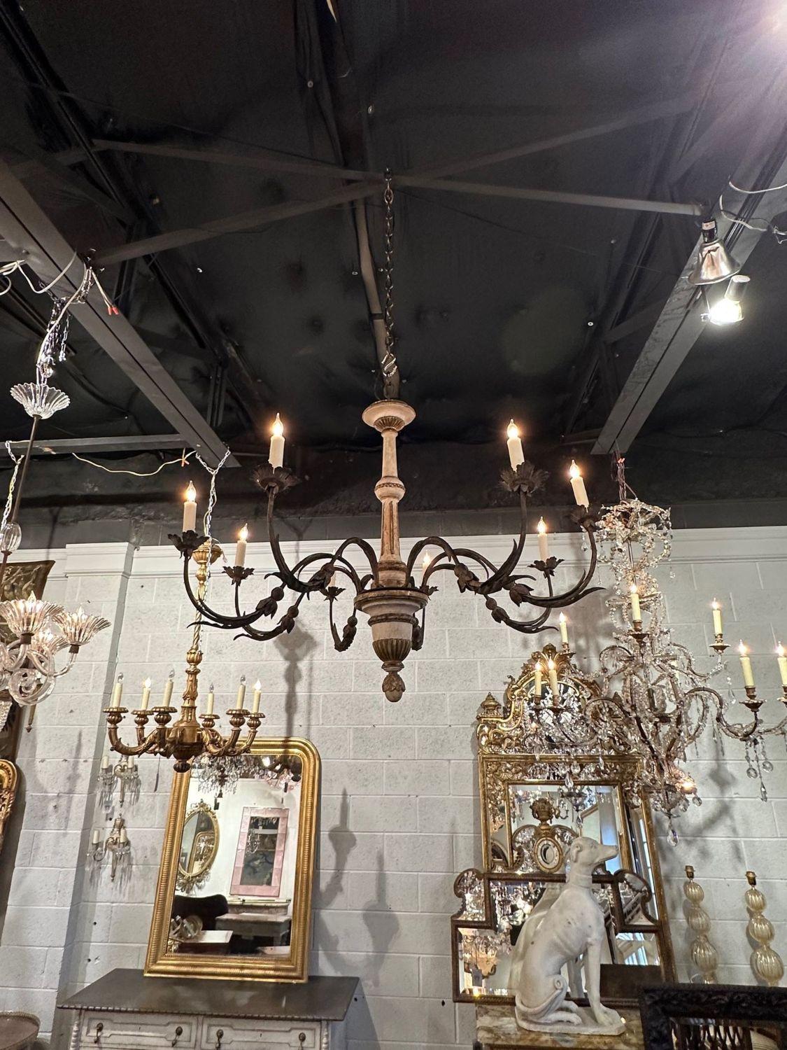 Italian Gilt Wood Chandelier 3