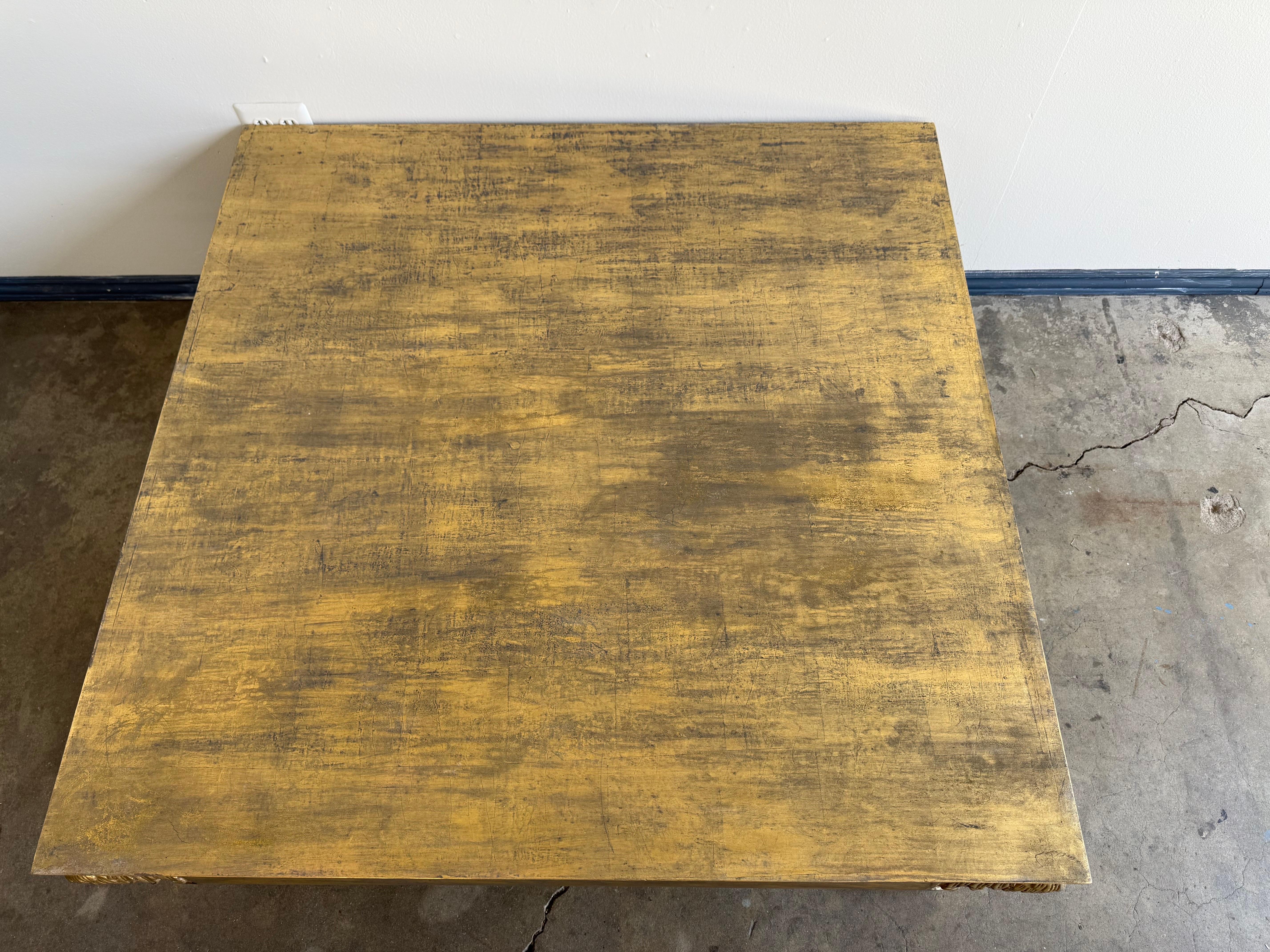 20th Century Italian Gilt Wood Coffee Table For Sale