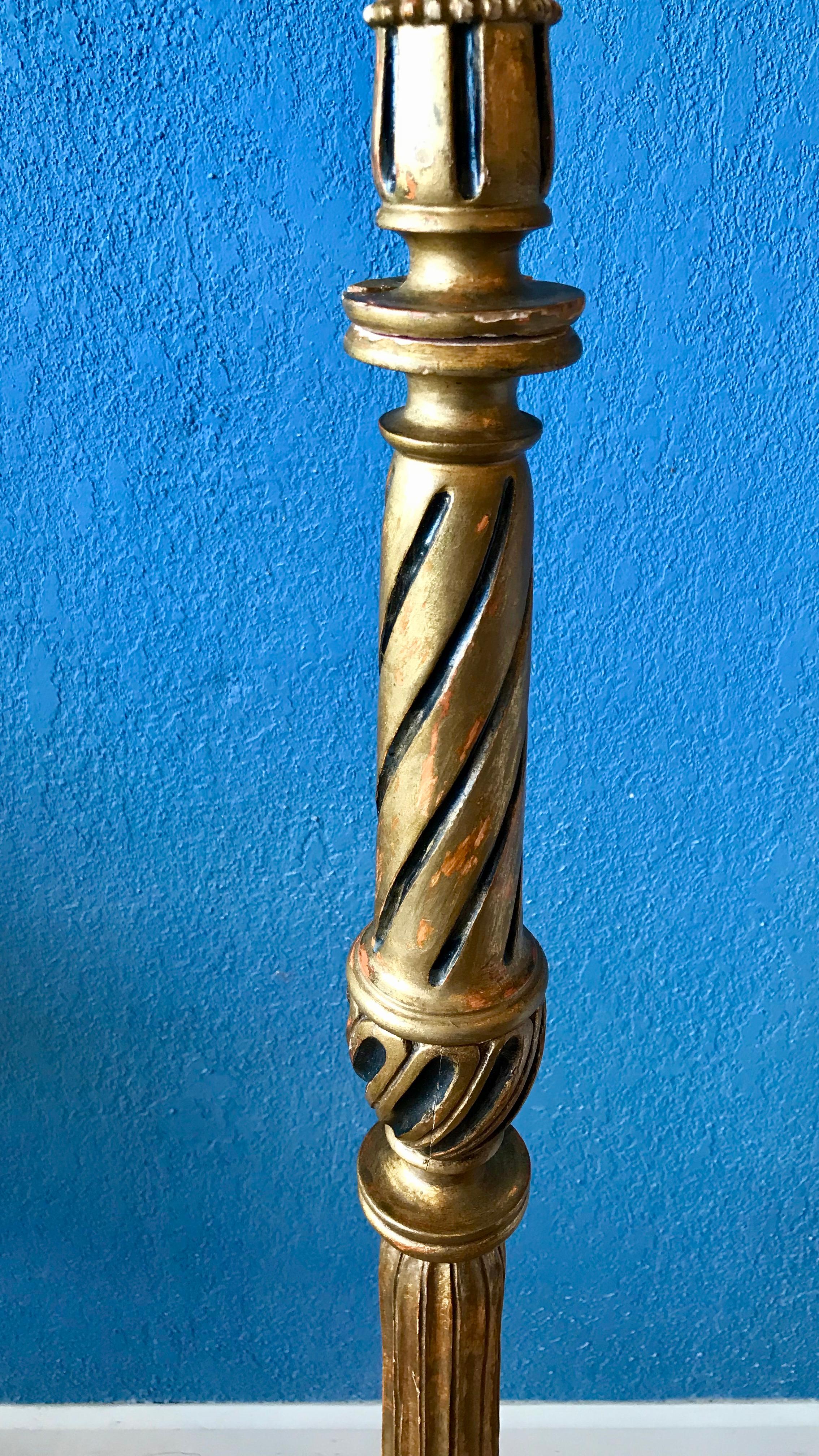 Italian Gilt Wood Floor Lamp 1