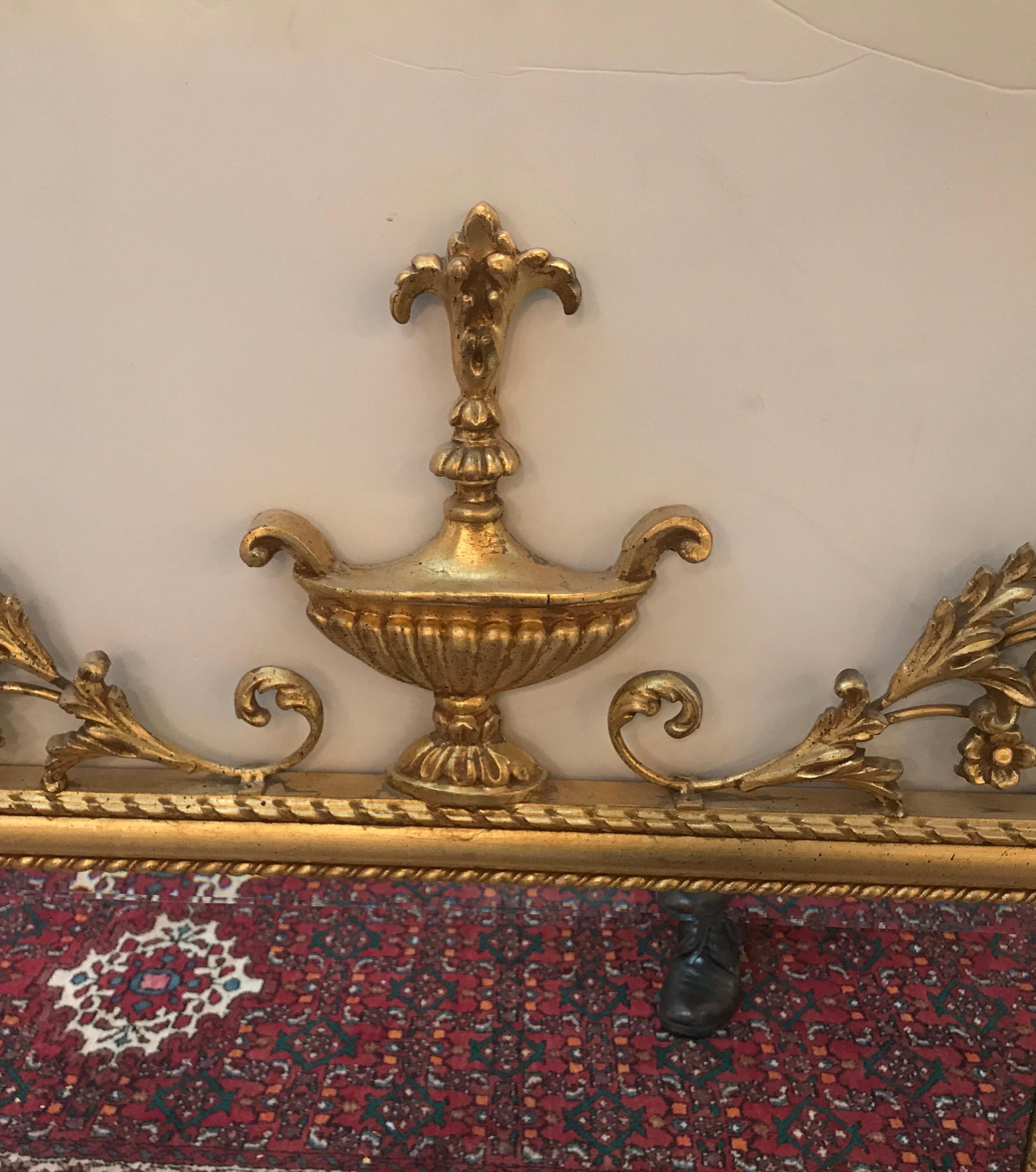 Beveled Italian Giltwood over Mantle Mirror by Labarge