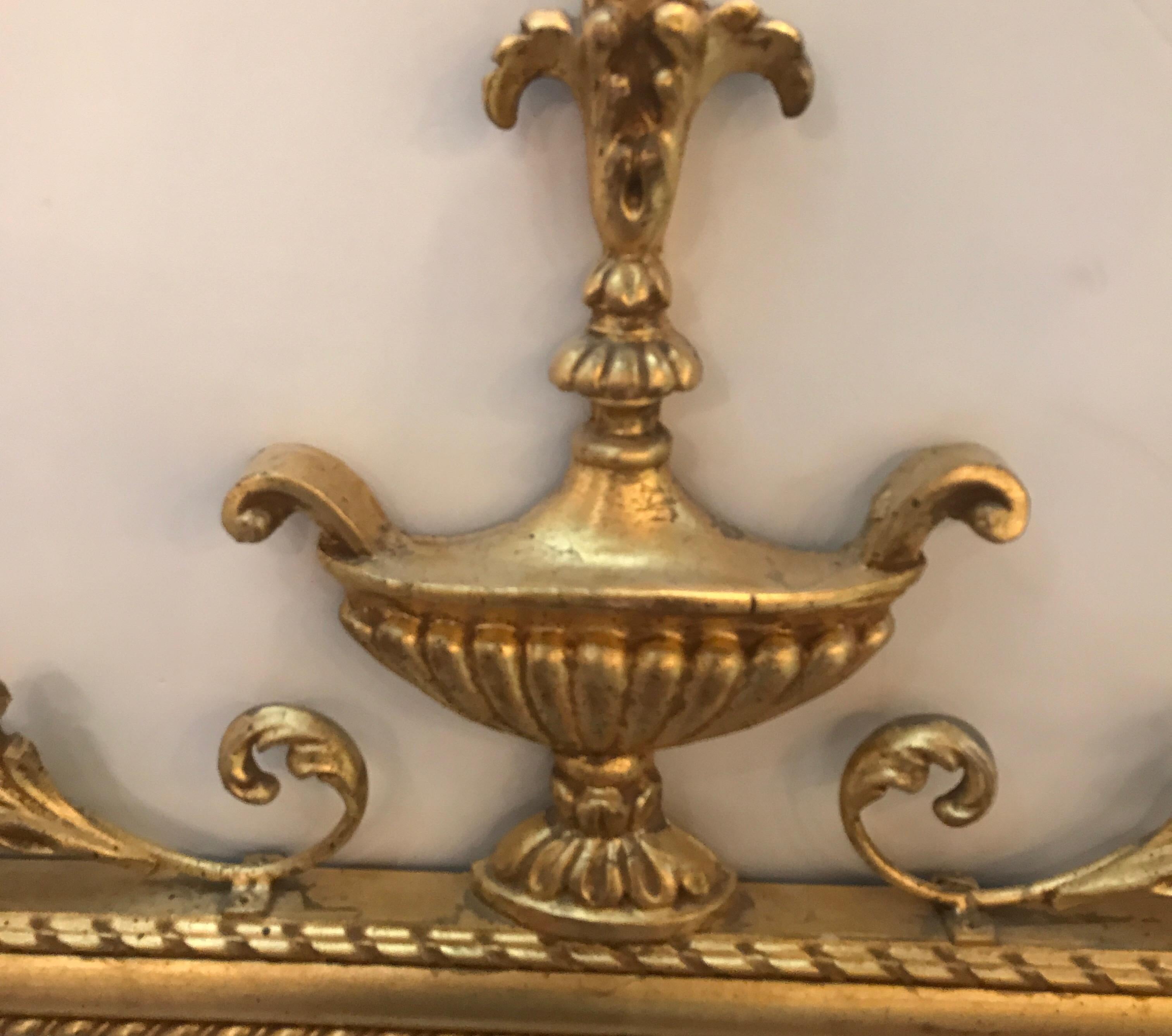 Italian Giltwood over Mantle Mirror by Labarge In Excellent Condition In Lambertville, NJ