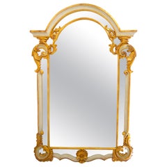 Wood Wood dorato italiano  Cornice decorata con vernice  Specchio smussato da appendere a parete