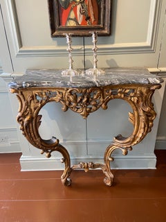 Italian Gilt-Wood Serpentine Console Table 'Mid 18th Century'
