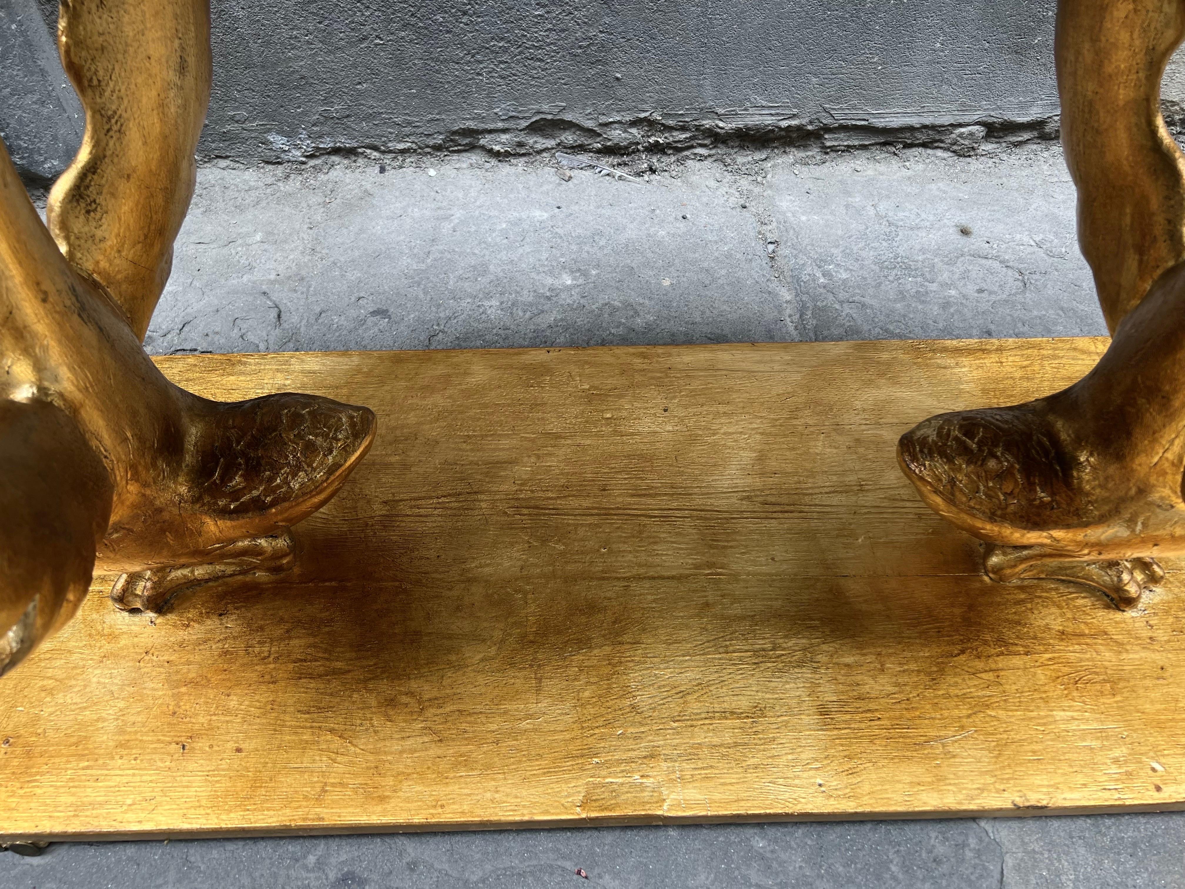 Italian Gilt Wood Swans Bench, Renaissance Style, Early '900 6
