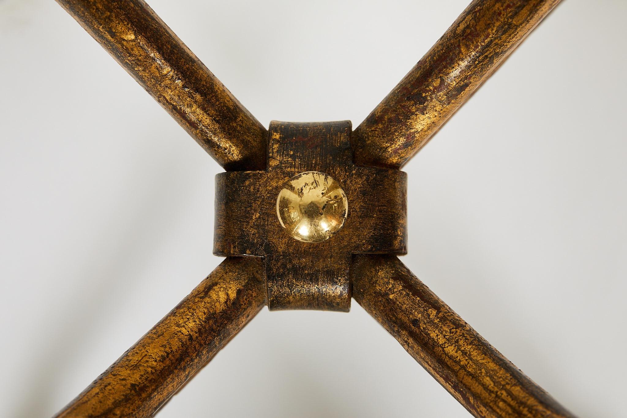Italian Gilt Wrought Iron and Brass Center Table Base 2